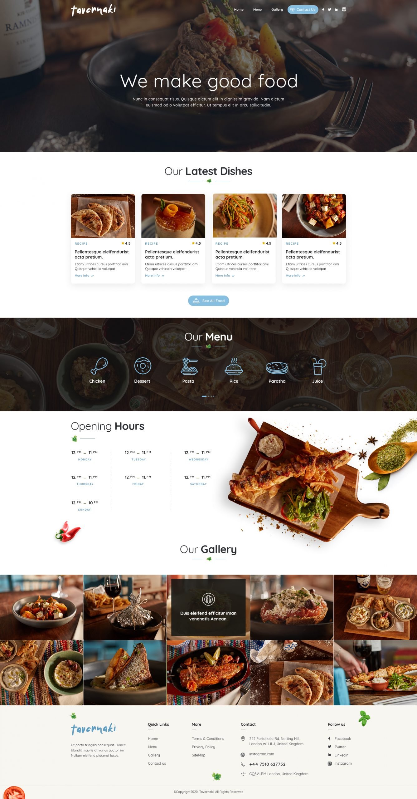 Tavernaki Restaurnat website 3